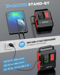 BRPOM dual USB and USB-C ports charge devices on the go