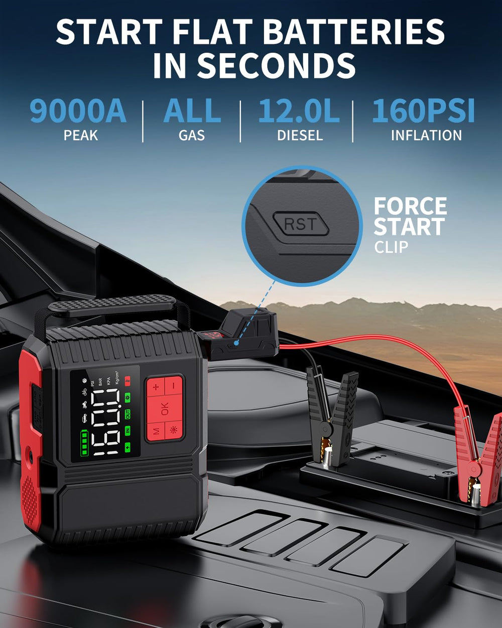 BRPOM smart clamps delivering powerful 9000A peak for quick starts