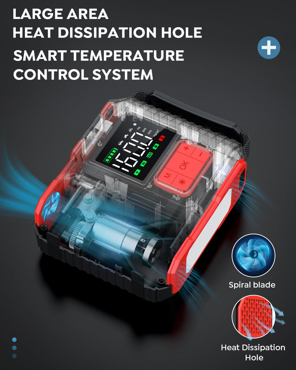 BRPOM turbo pump inflator at 45L/min for fast tire inflation