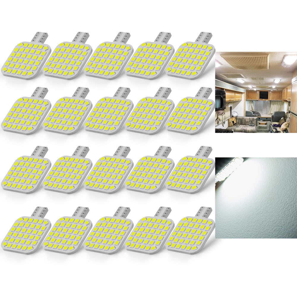 BRISHINE interior LED bulbs for RV dome lights deliver crisp xenon-white illumination.