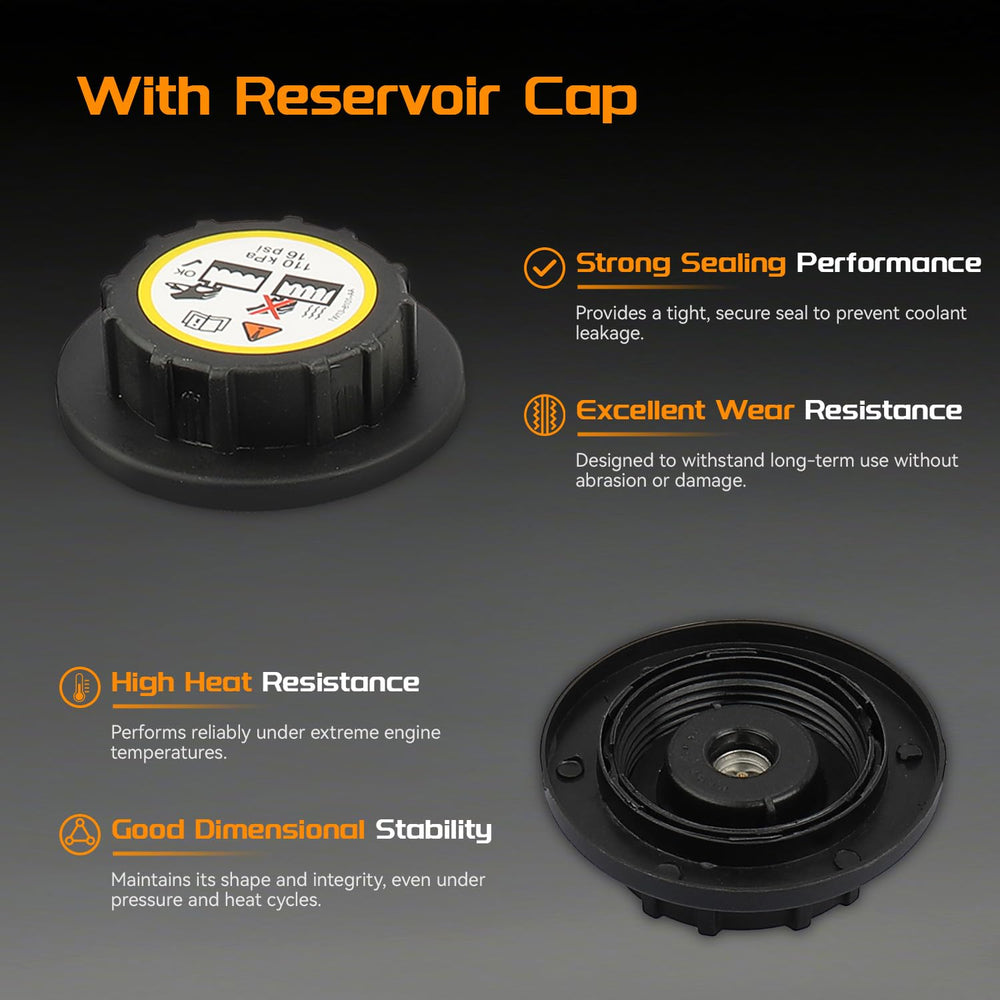 BRTEC coolant reservoir cap installed on a Ford F-Series demonstrates direct replacement.