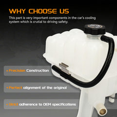 BRTEC engine coolant reservoir installation view demonstrates direct replacement compatibility.