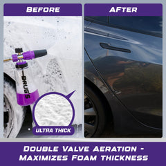 Brug's Pro Foam Cannon Clear Edition V2 1/4-inch quick connector enables seamless wash transitions.