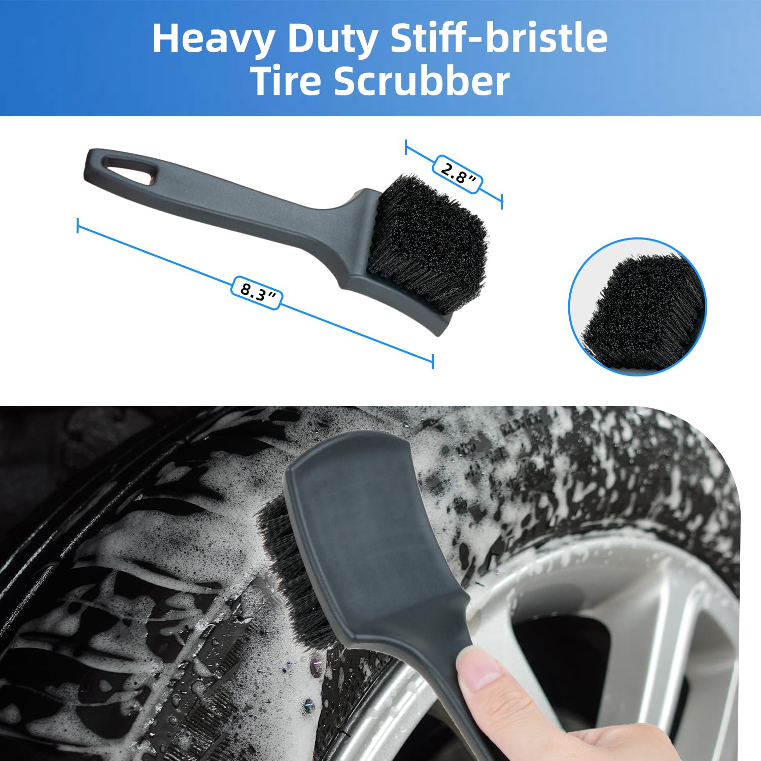 BRUSH FAMILY 9Pcs wheel detailing kit microfiber-towel wipes away residue cleanly