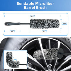 BRUSH FAMILY 9Pcs wheel detailing kit rim brush reaches deep into rims for thorough cleaning