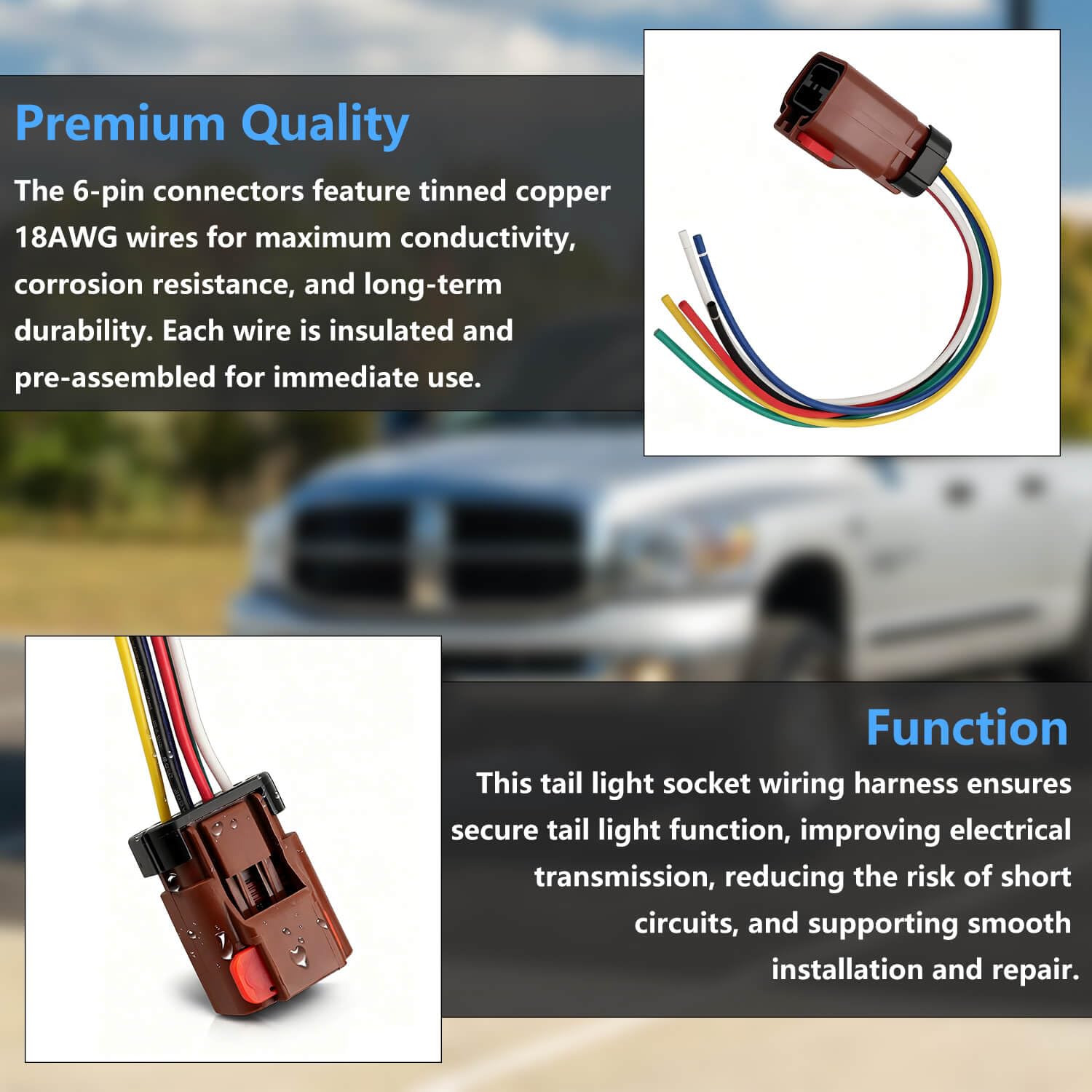 BSNOVT 6-pin wires deliver corrosion resistance and reliable conductivity for Dodge Ram.