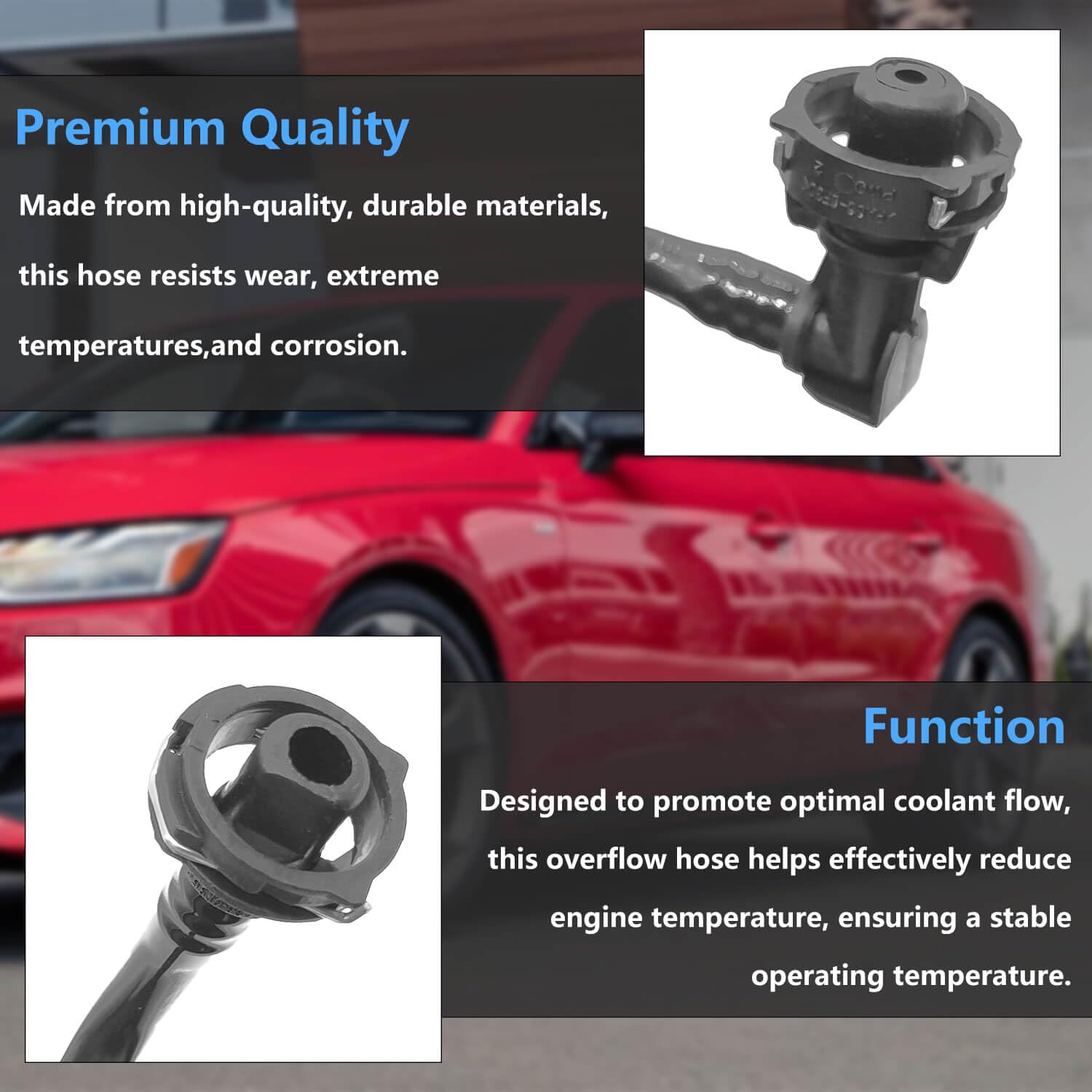 BSNOVT A4 Quattro connection hose secures efficient coolant routing.