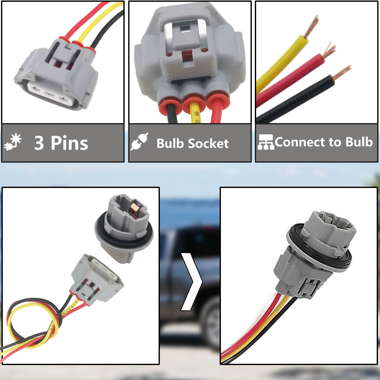 BSNOVT Toyota Sequoia front-signal socket offers weather-resistant connection.