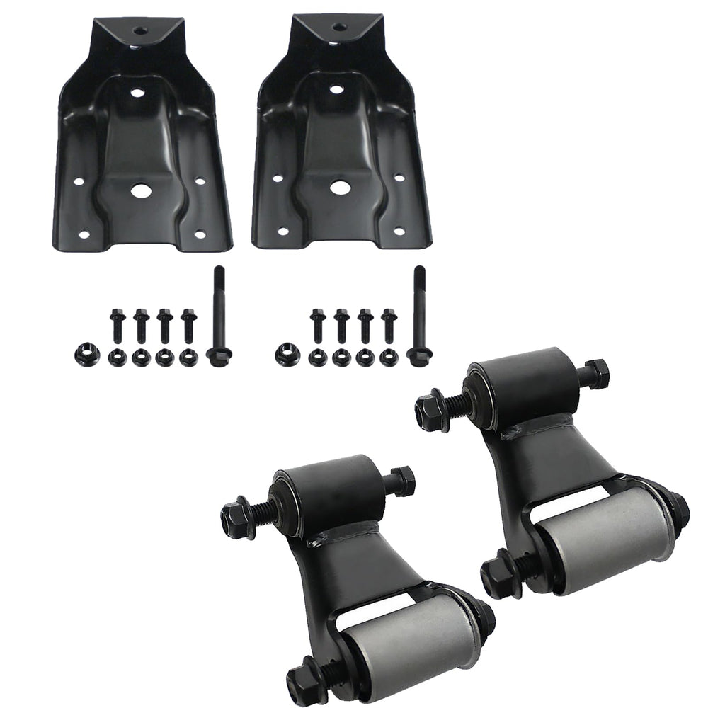 BST BSSP pair rear leaf spring hanger bracket and shackle kit for easy replacement.