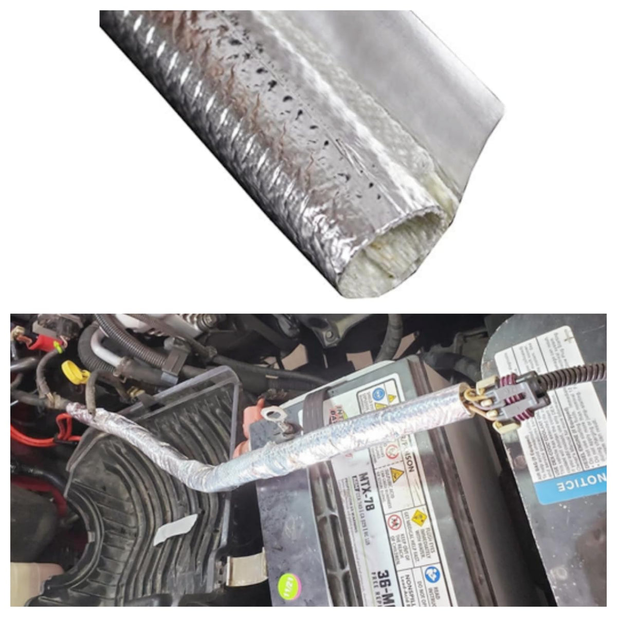 BSTFLEX 13mm heat shield sleeve with side entry protects hoses and wiring from high temps