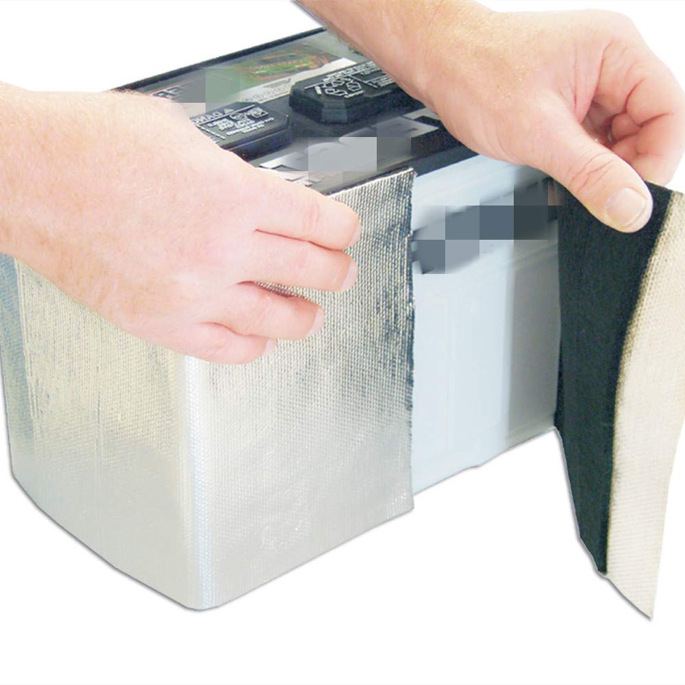 BSTFLEX battery wrap heat shield 8in-wide protects battery area in tight engine bays.