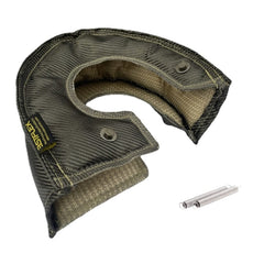 BSTFLEX turbo blanket underside-silica-fiber insulation protects components from heat.