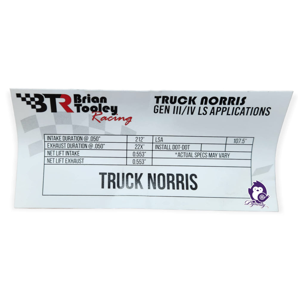 BTR Truck Norris camshaft delivers broader power across RPM with smoother idle.