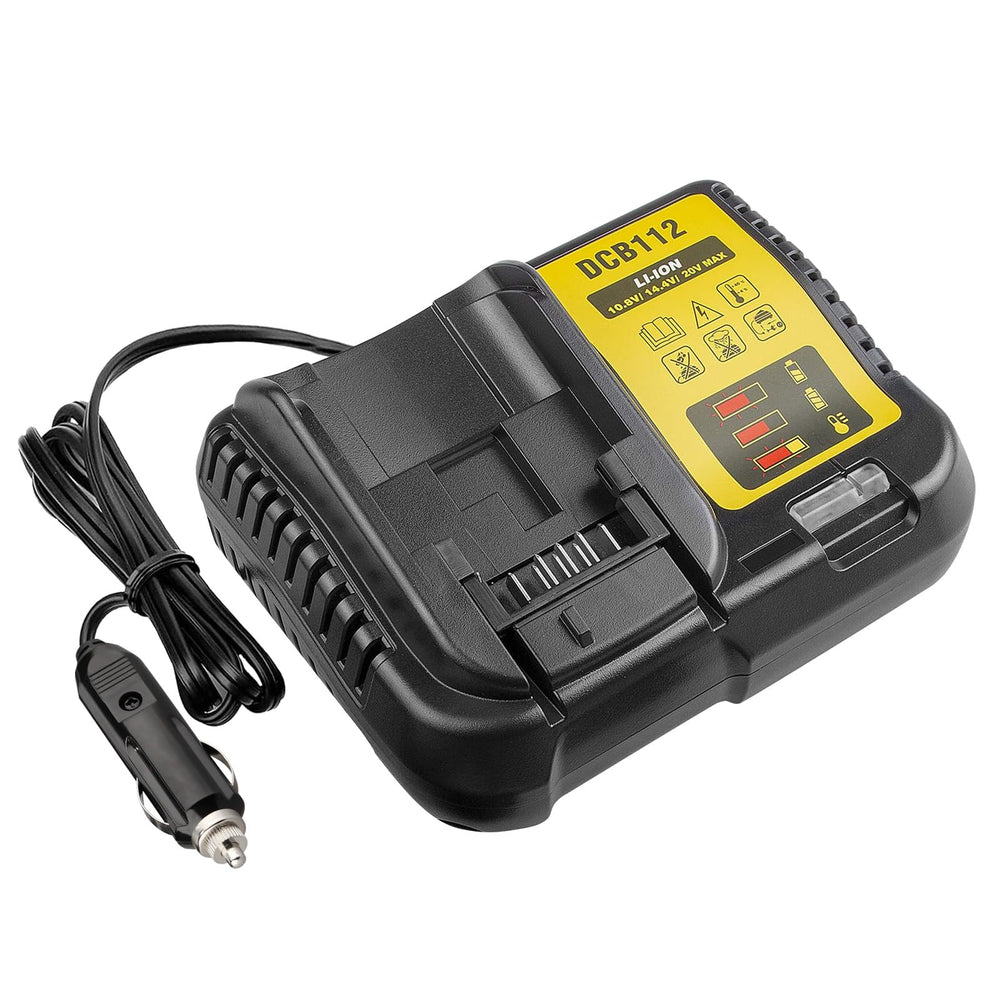BTRUI DCB112 car charger with cigarette plug for on-the-go DeWalt battery charging