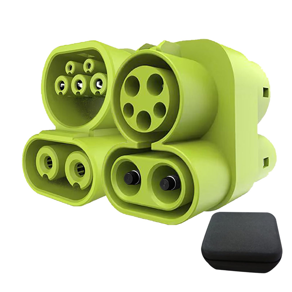 BTUYDTUY CCS1 to CCS2 adapter in DC1000V setup enables fast charging compatibility.