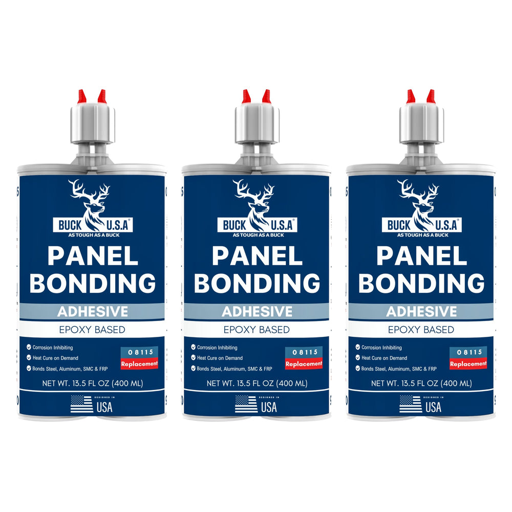BUCK Panel Bonding Adhesive 3-pack cartridge for durable automotive panel bonds.
