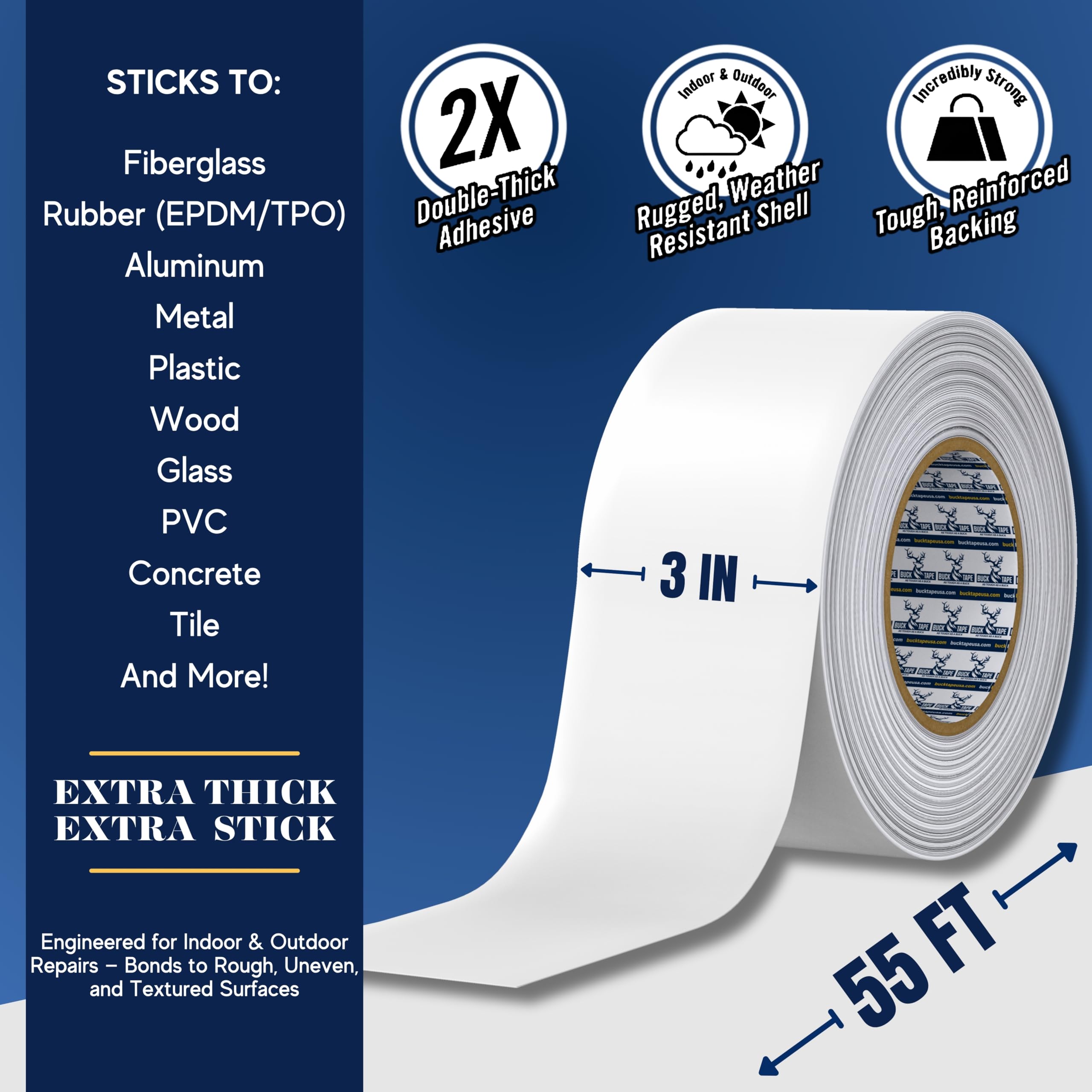 Buck RV Roof Sealant Tape watertight seal on RV roof seams and vents