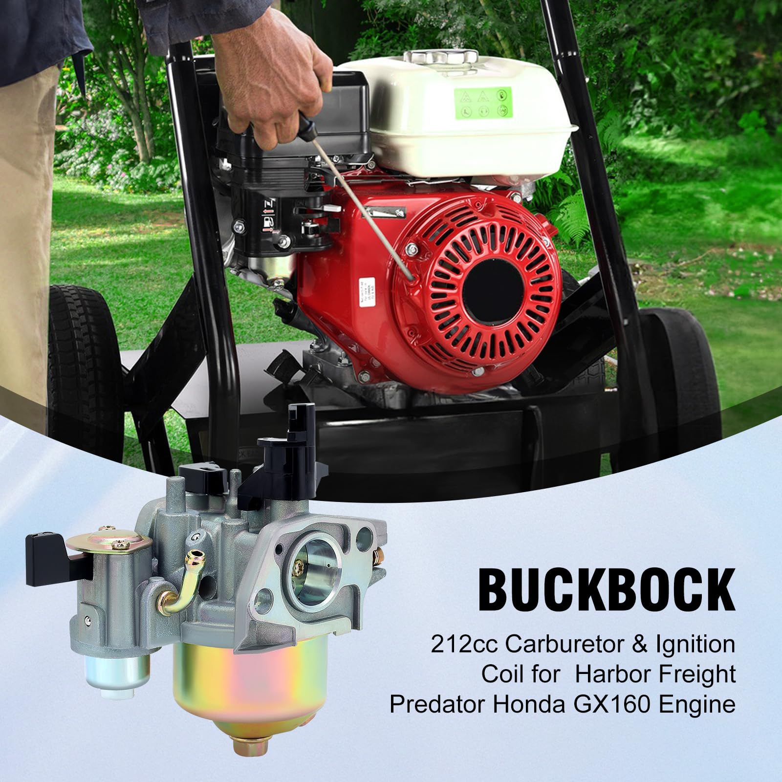 Buckbock 212cc carburetor for Predator 69727 ensures smooth startup