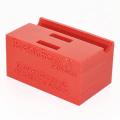 Buckle Boss heavy seat belt lock front view showing robust construction for safer journeys.