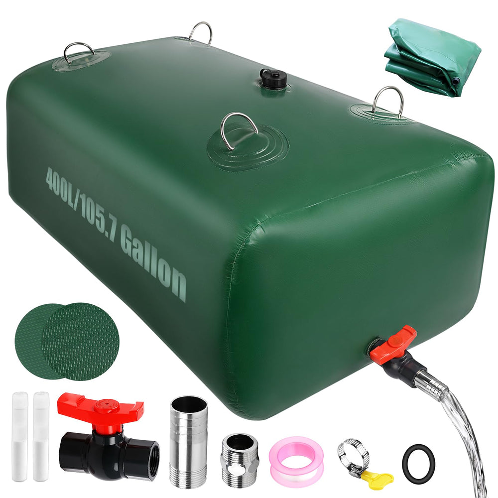 Budiwati 400L water bladder foldable for outdoor storage and camping.