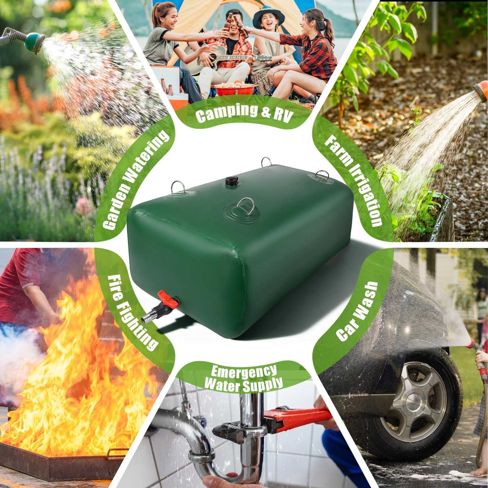 Budiwati all-weather water bladder suitable for camping and emergency storage.
