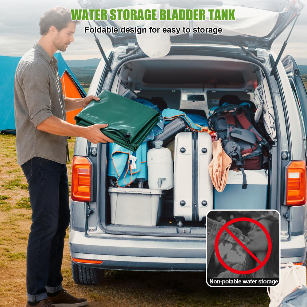 Budiwati water bladder with four carrying handles for easy transport.