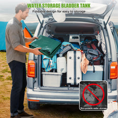 Budiwati water bladder with four carrying handles for easy transport.