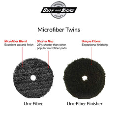 Buff and Shine URO-Fiber pad waxing-ready profile on a car finish.
