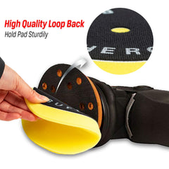 BUFFING HERO 6-inch black waxing pad for finishing.