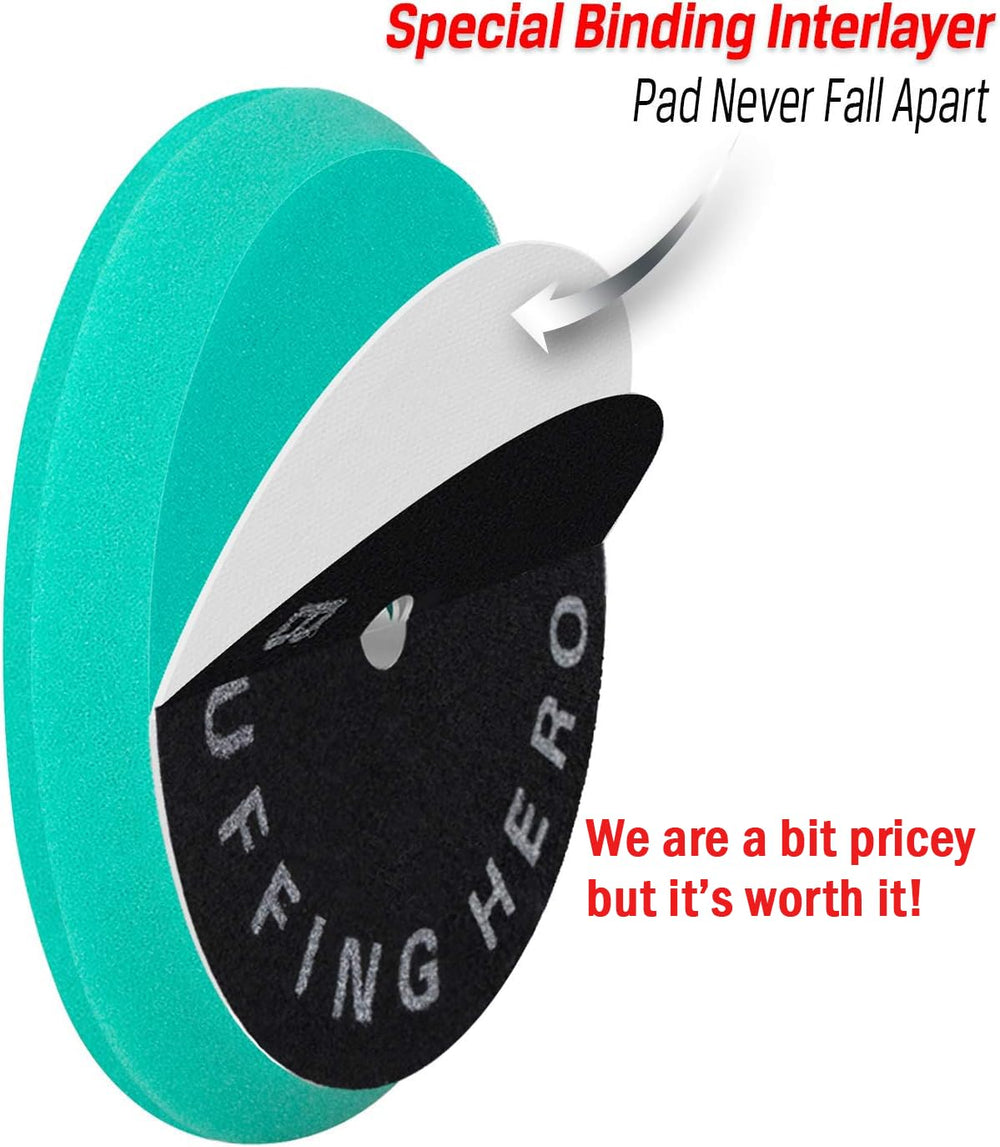 BUFFING HERO 6-inch yellow polishing pad for swirl reduction.