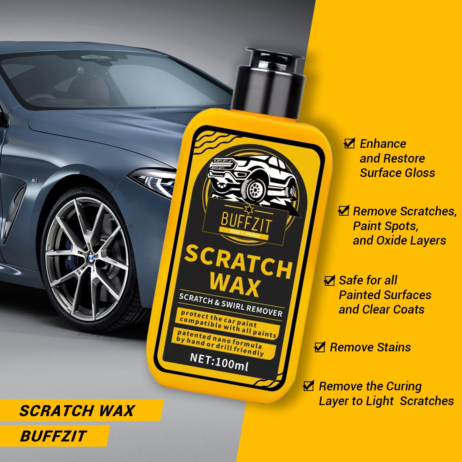 BUFFZIT car paint gloss restoration showcases revived shine.