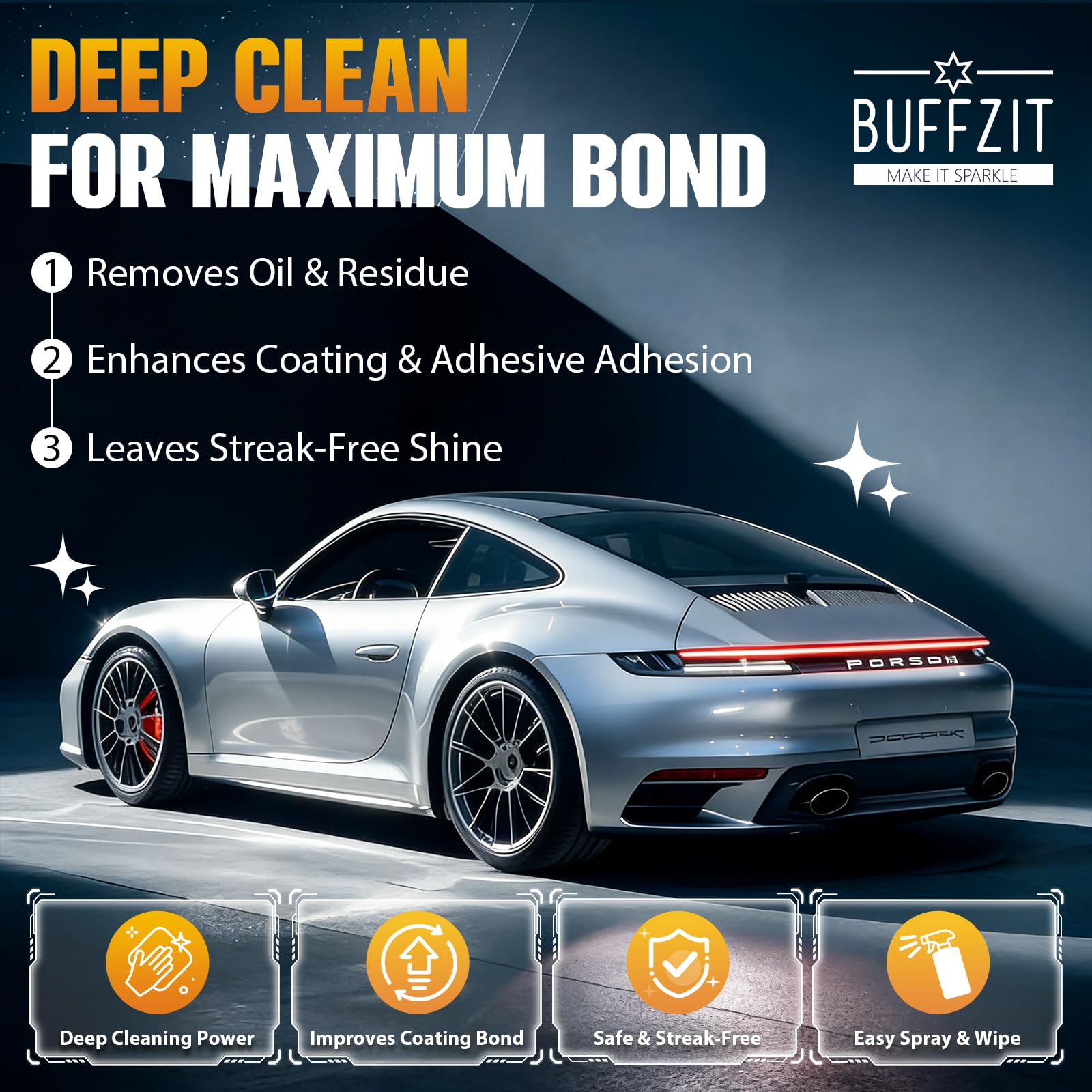 BUFFZIT Surface Prep Coating Prep supports ceramic coating readiness on panels.