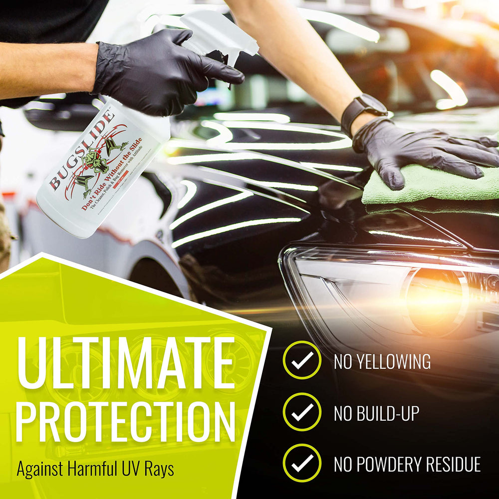BugSlide dry buff delivers crystal-clear finish after use for a polished look.