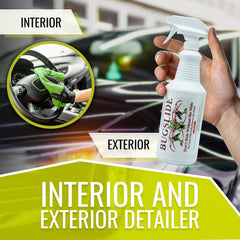 BugSlide spray-on-detailer in action on car hood for fast polish.