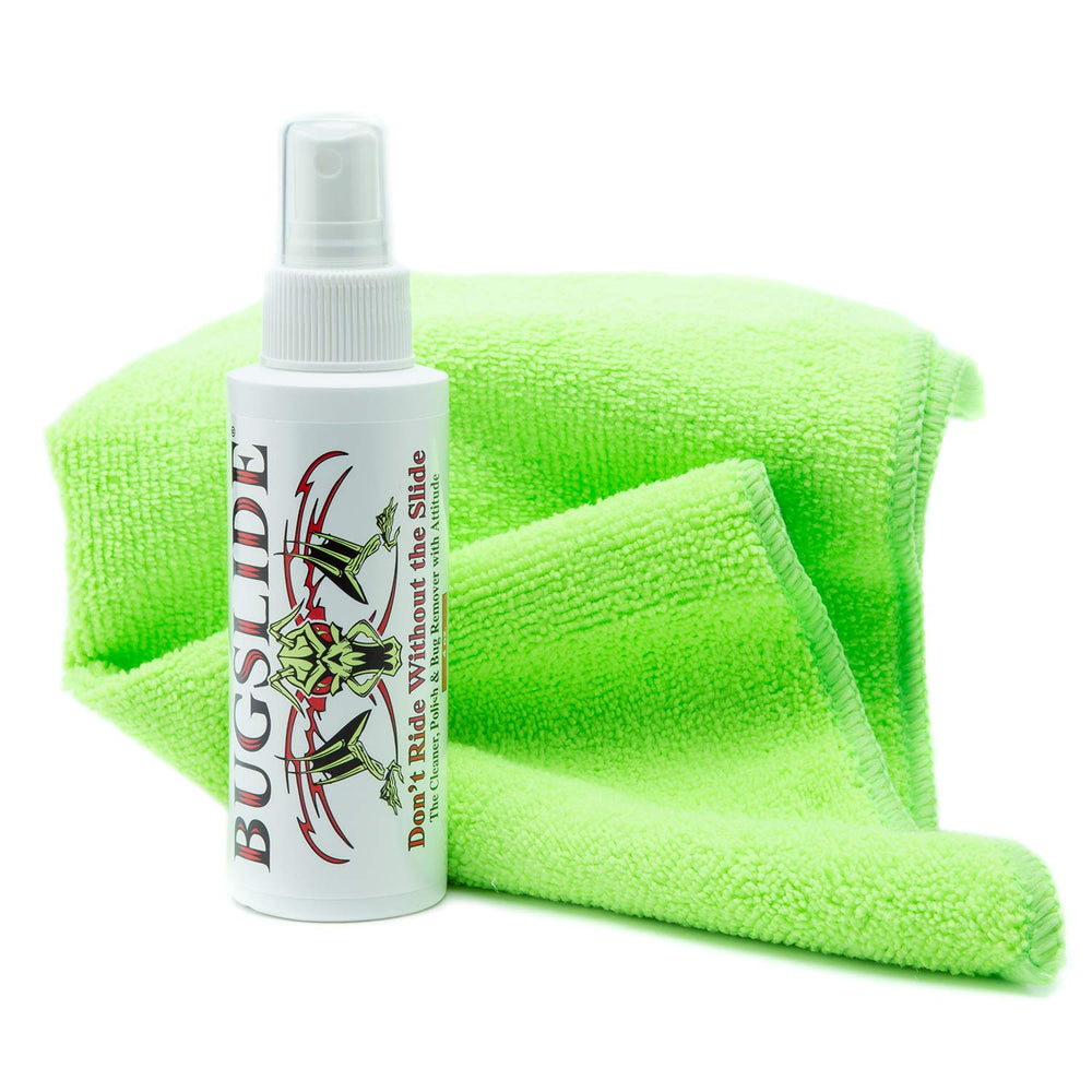 BugSlide travel kit cleaner spray bottle for quick, waterless car cleaning.