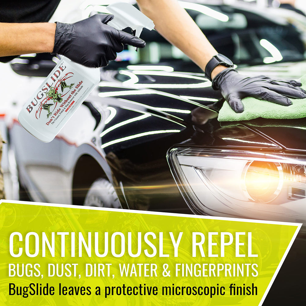 BugSlide wax-free shine on paint after use.