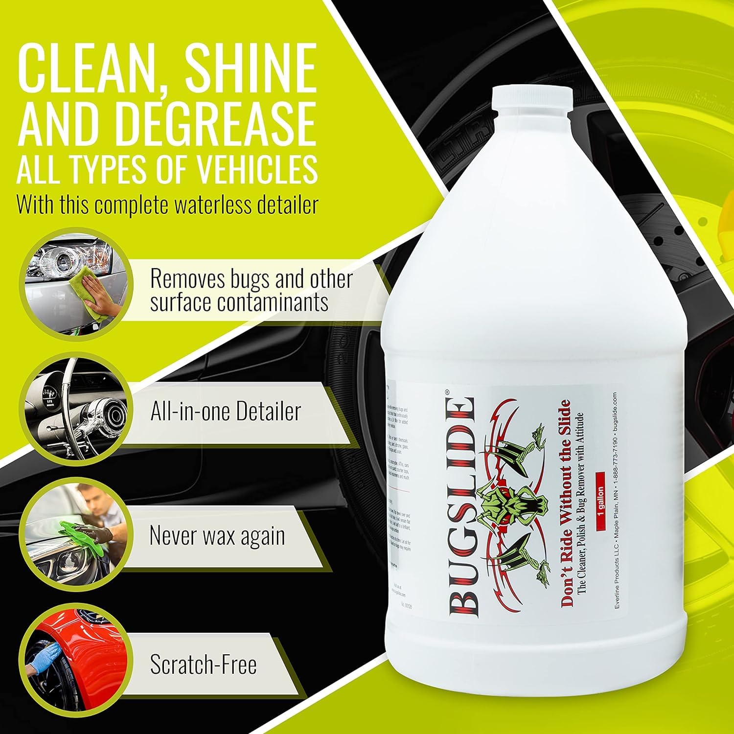 BugSlide UV-filter protection observed on exterior surfaces during use.