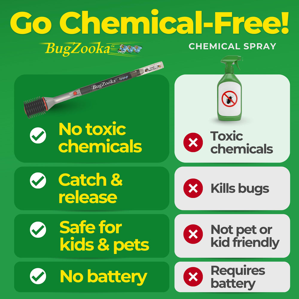 BugZooka ergonomic trigger design offers comfortable bug removal for all ages.
