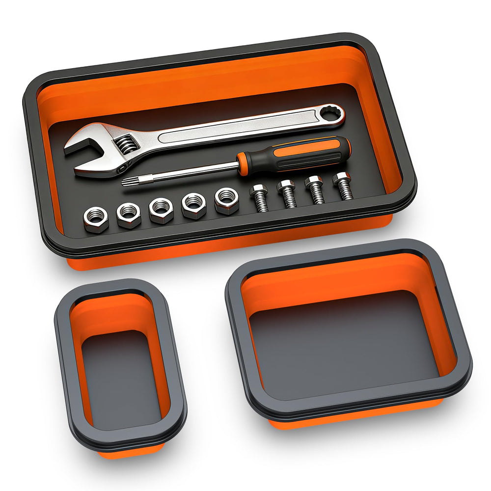 Buhobha foldable magnetic parts organizer trays keep screws and small parts neatly in one place.
