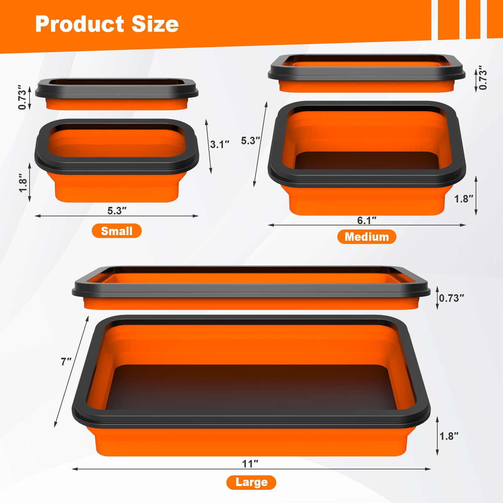 Buhobha three-size magnetic bowls hold tiny to large fasteners securely.