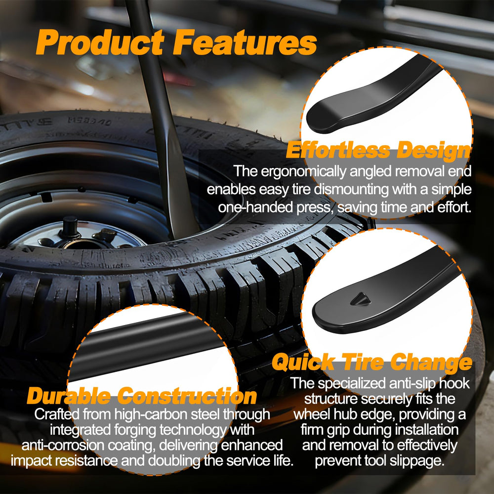 Buhobha tire bar with ergonomic knob-handle enables one-handed operation