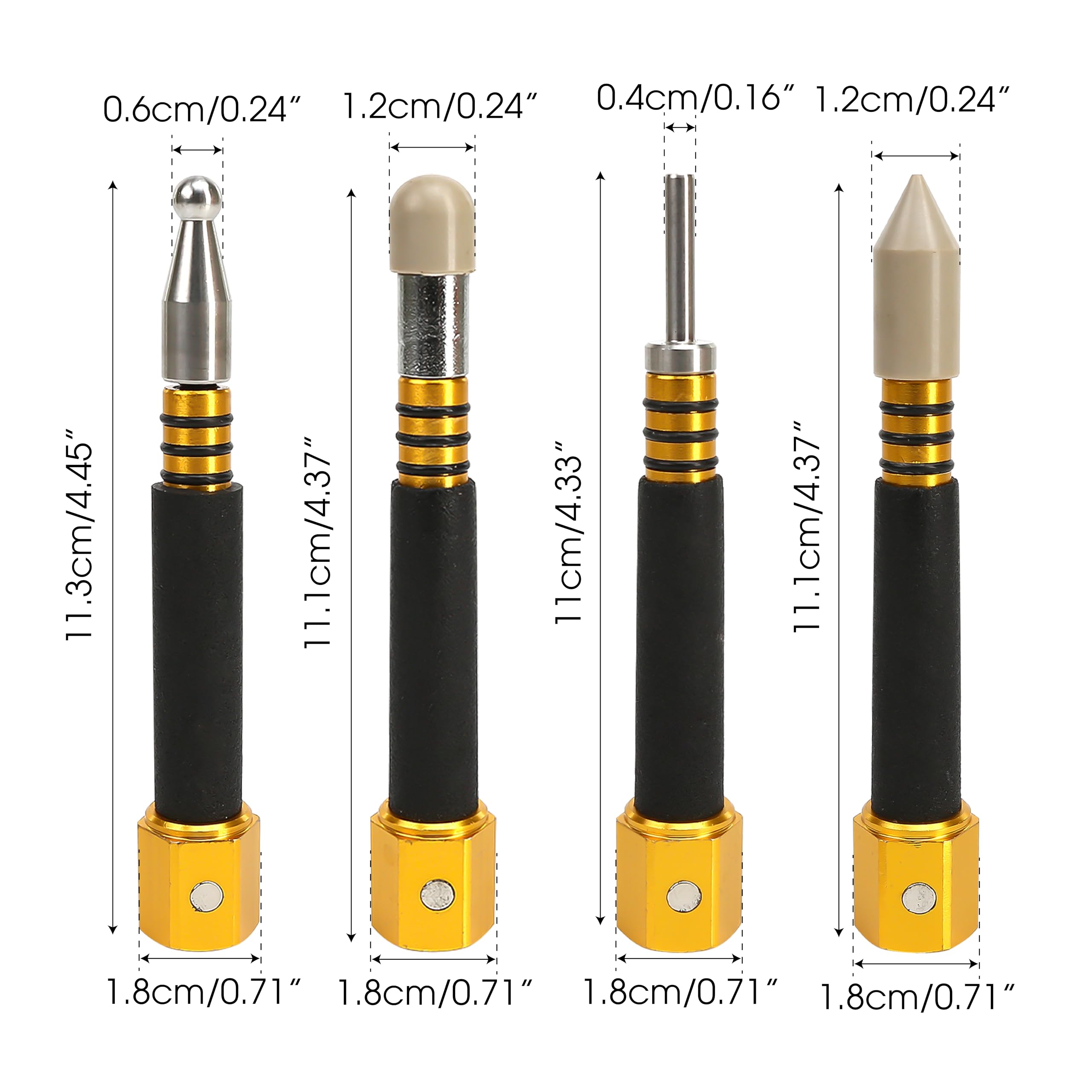 BuleVina PDR tool heads for different dent shapes.