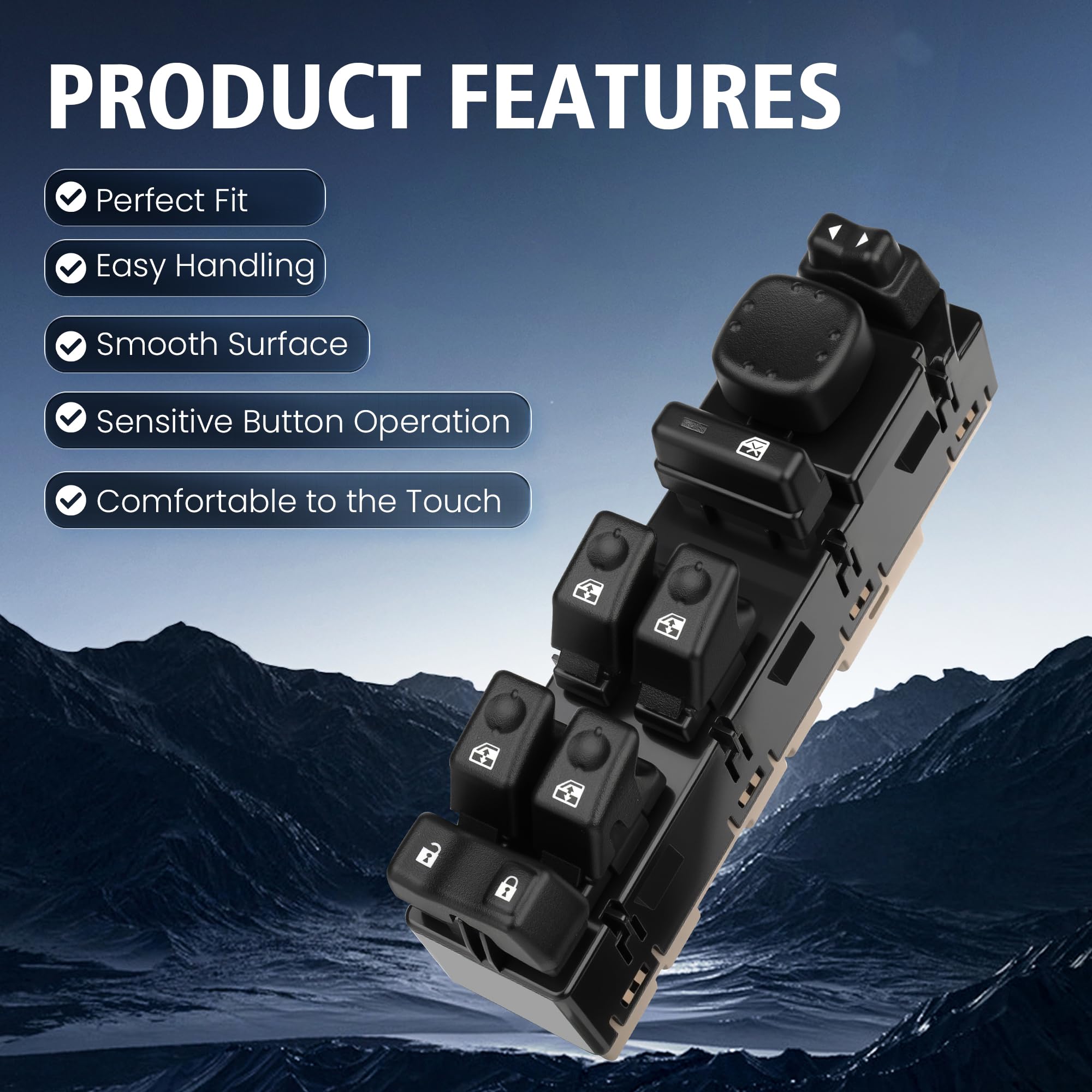 BULIAZY 15883323 driver side master switch for GMC Sierra 3500, 11-pin connector compatibility.