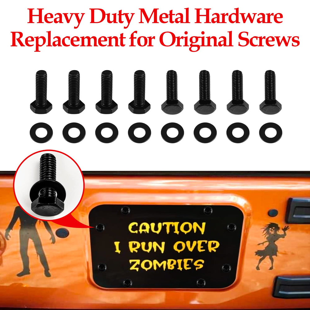 Buling aluminum-spare-tire-delete-plate-black-powdercoat resists scratches on trails.