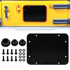 Buling Wrangler spare-tire-carrier-delete-plate enhances rugged styling and protection.