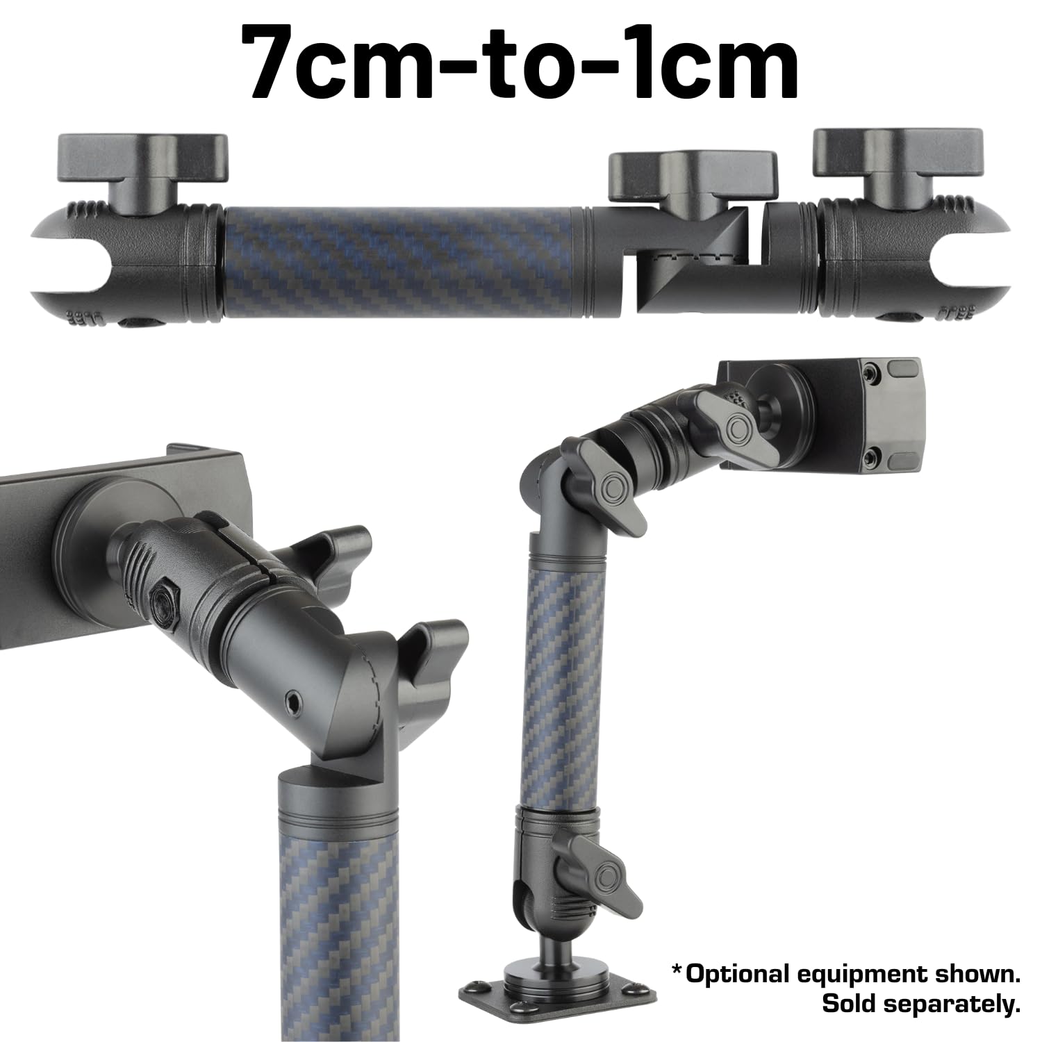 Bulletpoint articulating joint demonstrates flexible angle adjustments for optimal viewing
