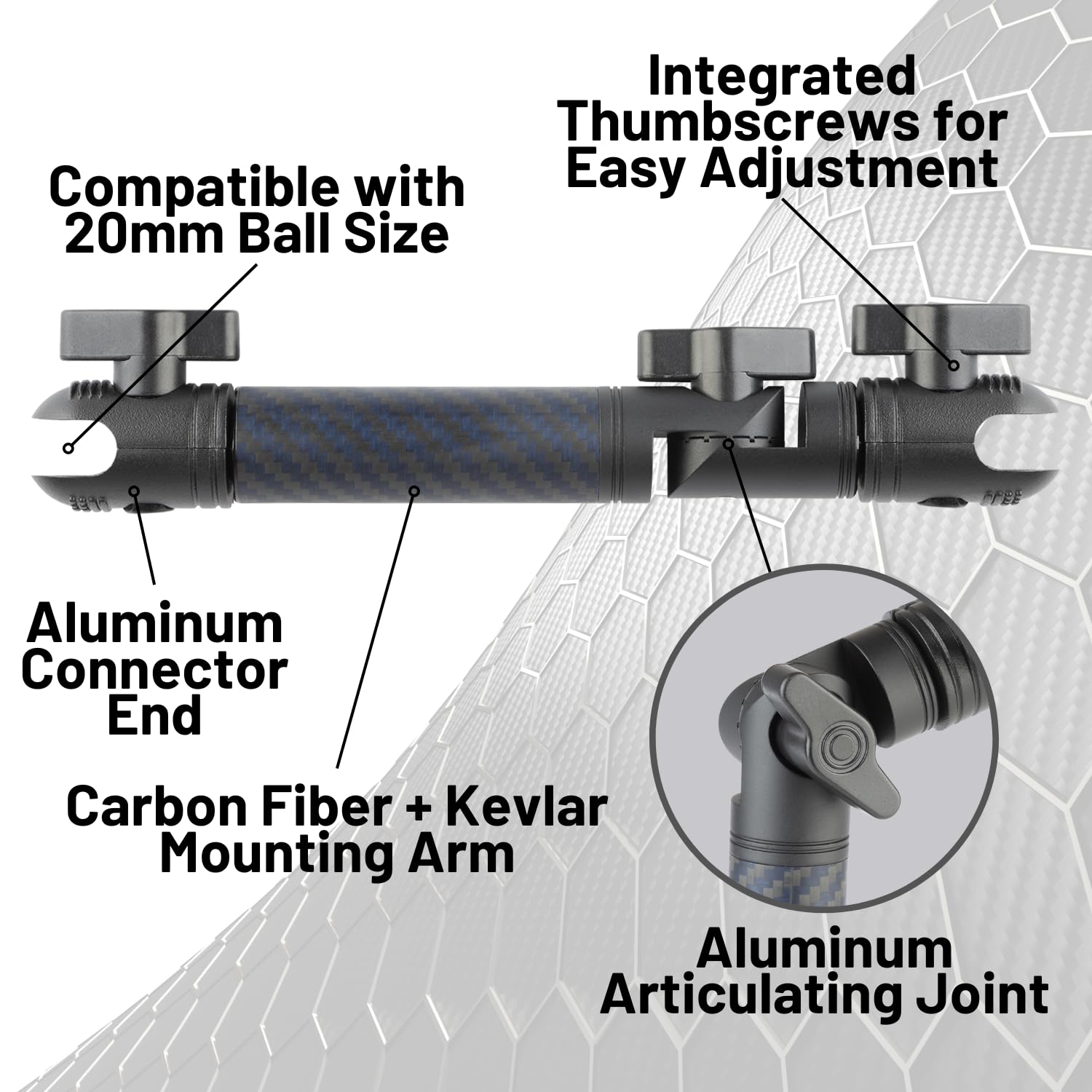 Bulletpoint carbon fiber Kevlar arm showcases lightweight durability for travel