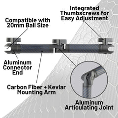 Bulletpoint locking arm dual 7cm ends offering compact mounting options