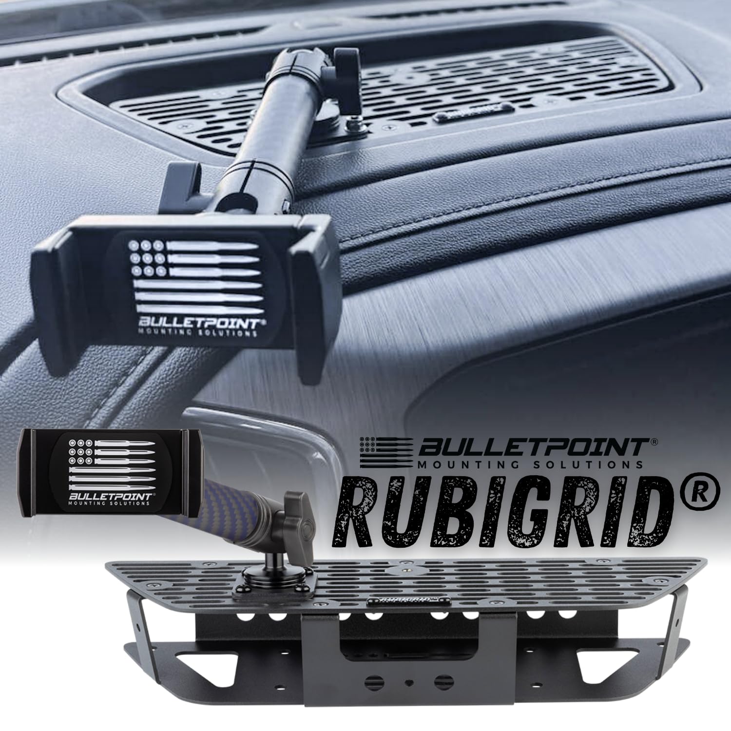 Bulletpoint RubiGrid mounts up to five devices for an organized cockpit.