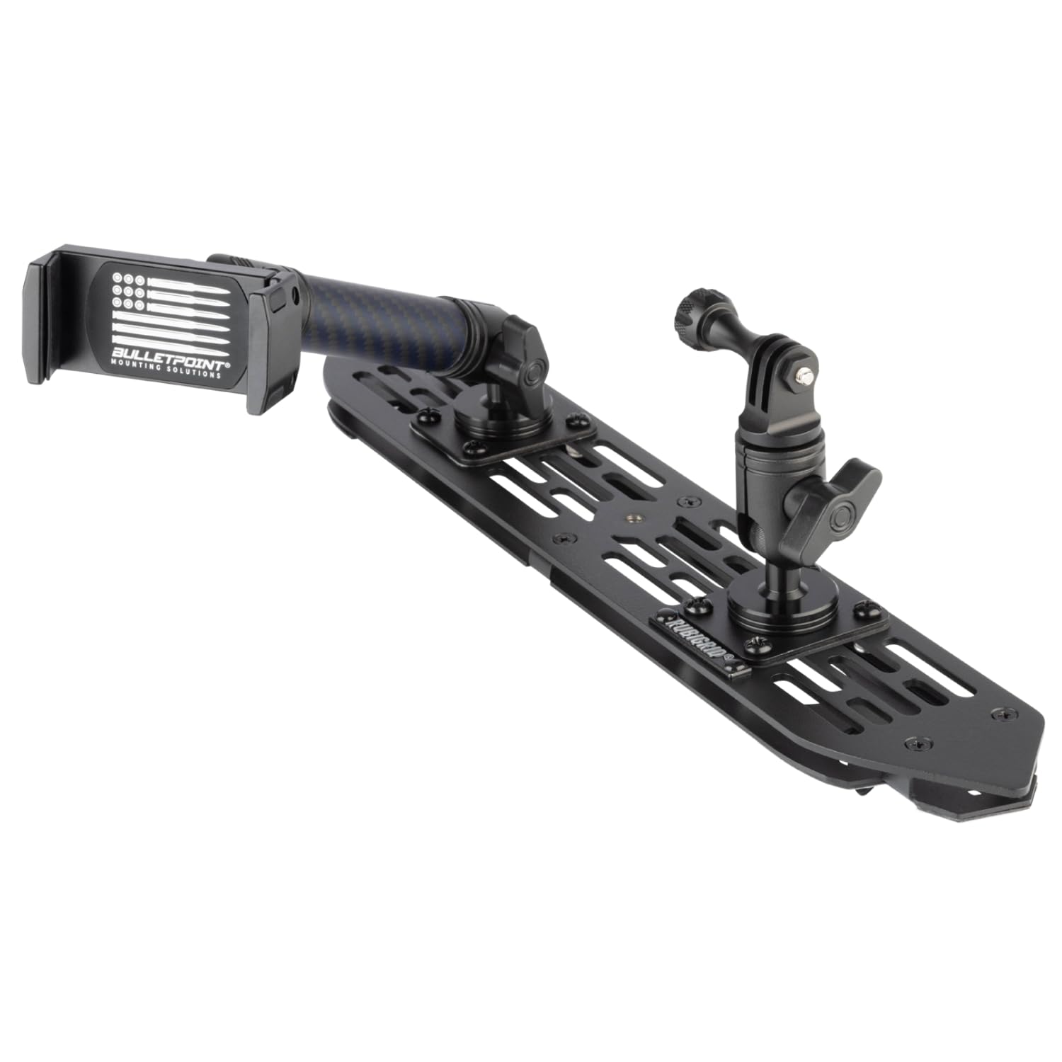 Bulletpoint RubiGrid Gladiator mount demonstrates sturdy, rock-solid support during off-road adventures